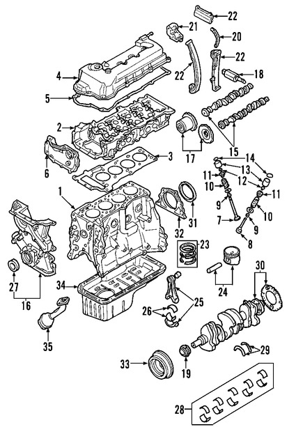 Foto de Arbol de Levas Original para Nissan Sentra 2003 2004 Marca NISSAN N�mero de Parte 13020F460A