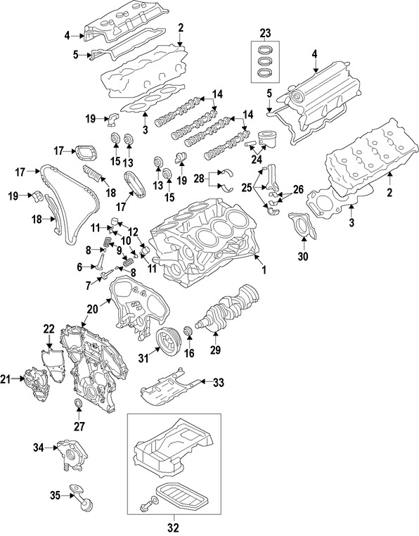 Foto de Juego Completo Empacaduras del Motor Original para Nissan 370Z 2015 2016 2017 Infiniti  2016 Infiniti Q70 2016 Marca NISSAN Nmero de Parte A0AMAEY02E