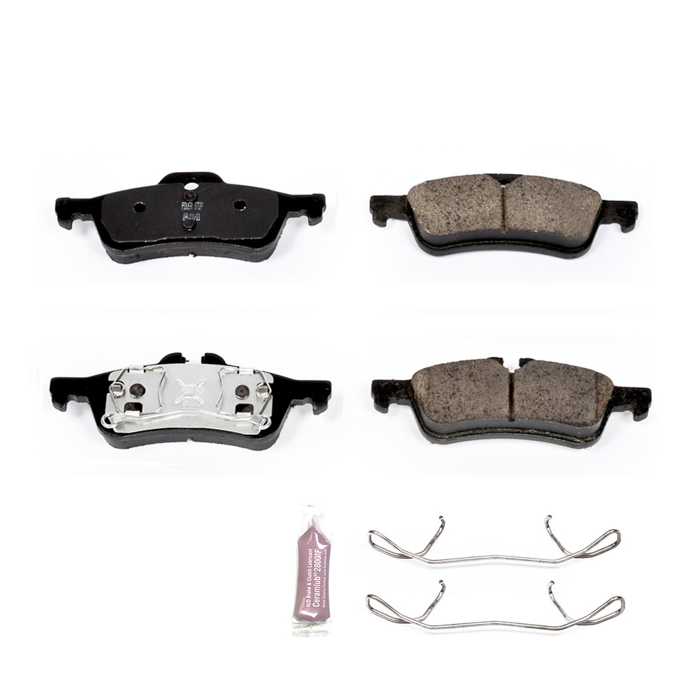 Power Stop K4045 Front And Rear Z23 Carbon Fiber Brake Pads With Drilled & Slotted Brake Rotors Kit For Acura RL 2005-2012 [Model Specific