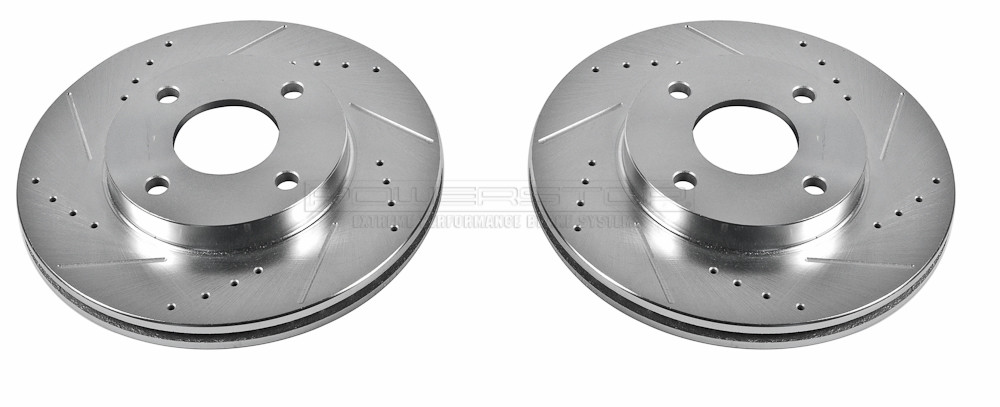 Foto de Conjunto de Rotor del Disco de Freno Extreme Performance Drilled & Slotted Rotors para Ford Focus 2000 2001 2002 2003 2004 Marca POWER STOP N�mero de Parte AR8161XPR