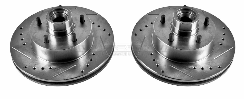 Foto de Conjunto de Rotor del Disco de Freno Extreme Performance Drilled & Slotted Rotors para Buick Cadillac Chevrolet GMC Oldsmobile Pontiac Marca POWER STOP Parte #AR8202XPR