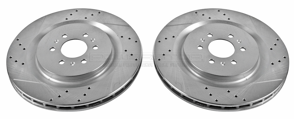 Foto de Conjunto de Rotor del Disco de Freno Extreme Performance Drilled & Slotted Rotors para Cadillac CTS Cadillac STS Marca POWER STOP Nmero de Parte AR82106XPR