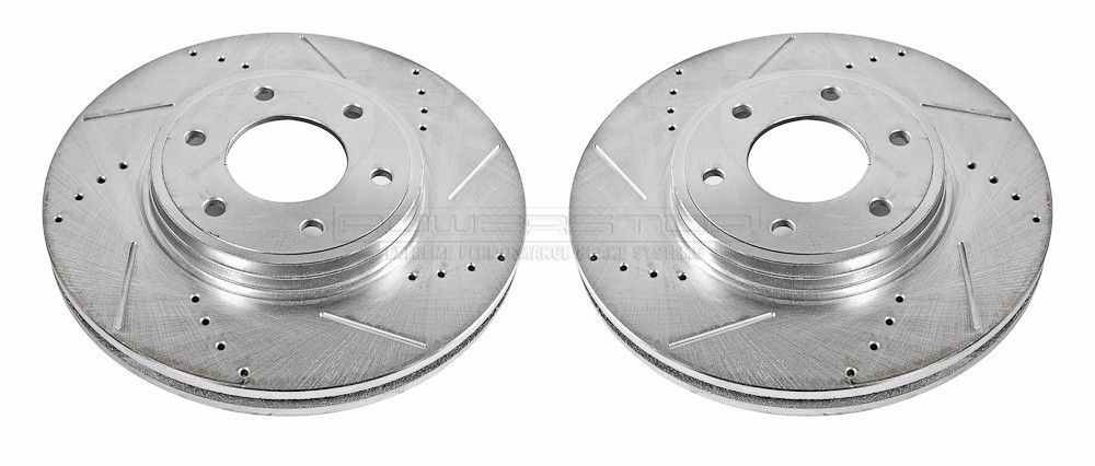 Foto de Conjunto de Rotor del Disco de Freno Extreme Performance Drilled & Slotted Rotors para Chevrolet Trailblazer 2006 2007 2008 2009 Saab 9-7x 2008 Marca POWER STOP Parte #AR82120XPR