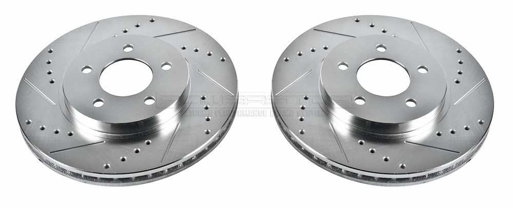 Foto de Conjunto de Rotor del Disco de Freno Extreme Performance Drilled & Slotted Rotors para Ford Escape Mercury Mariner Mazda Tribute Marca POWER STOP Nmero de Parte AR85103XPR