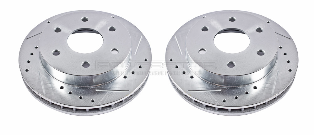 Foto de Conjunto de Rotor del Disco de Freno Extreme Performance Drilled & Slotted Rotors para Cadillac Escalade Chevrolet Blazer Chevrolet Tahoe GMC K1500 GMC K1500 Suburban GMC K2500 GMC Yukon Marca POWER STOP Parte #AR8609XPR