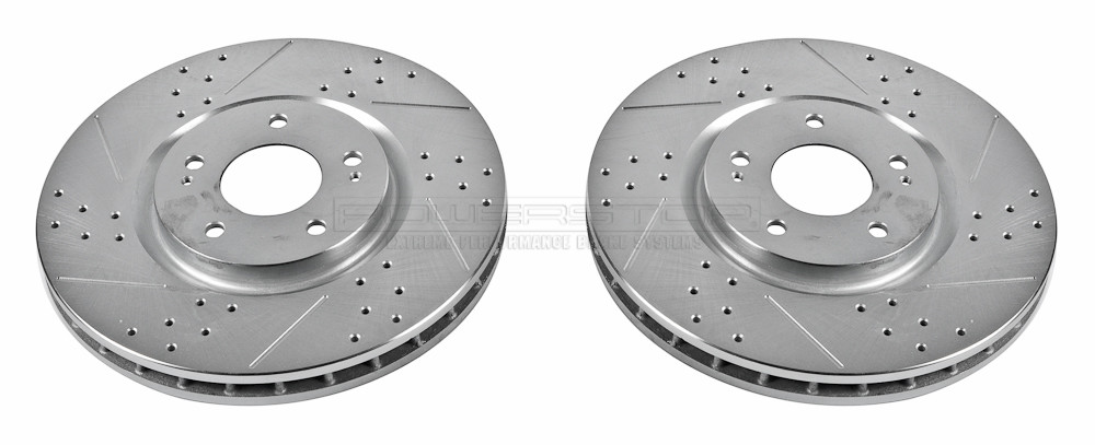 Foto de Conjunto de Rotor del Disco de Freno Extreme Performance Drilled & Slotted Rotors para Mitsubishi Lancer 2003 Marca POWER STOP Nmero de Parte JBR1109XPR