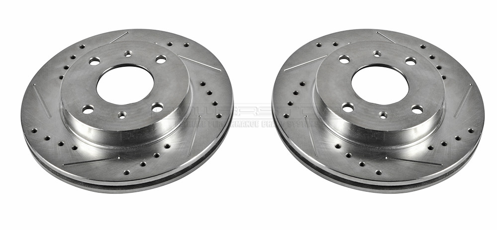 Foto de Conjunto de Rotor del Disco de Freno Extreme Performance Drilled & Slotted Rotors para Nissan 240SX Nissan Sentra Infiniti G20 Marca POWER STOP Nmero de Parte JBR503XPR