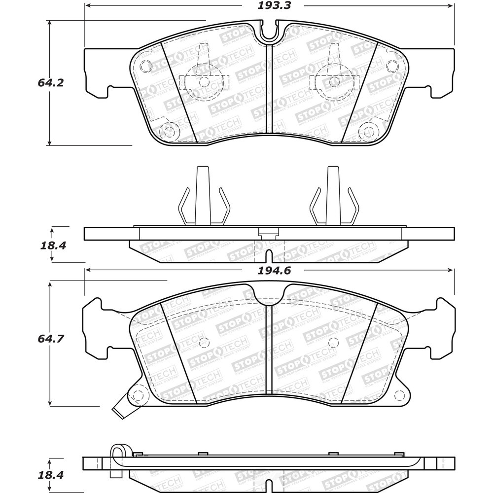 Foto de Pastilla de Freno de Disco StopTech Sport Pads para Dodge Durango Jeep Grand Cherokee Mercedes-Benz ML350 Mercedes-Benz GL450 Mercedes-Benz GL350 Marca STOPTECH Parte #309.14550