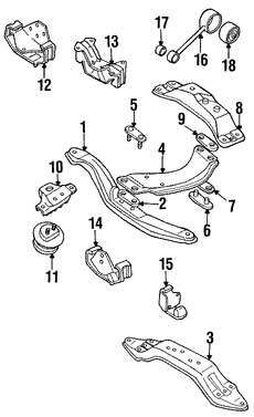 Foto de Montura De Transmisin Manual Original para Subaru Legacy Subaru Impreza Marca SUBARU Nmero de Parte 41021AC240