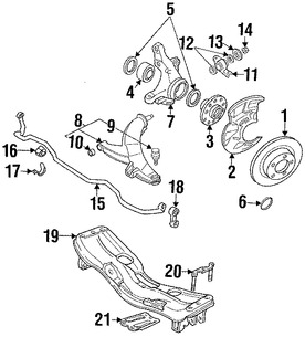 Foto de Maza de la Rueda Original para Subaru Legacy Subaru Forester Subaru Impreza Subaru Outback Marca SUBARU Nmero de Parte 28052AA010