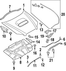 Foto de Sello del capo Original para Subaru Legacy 2005 2006 2007 Subaru Outback 2005 2006 2007 Marca SUBARU N�mero de Parte 57252AG00A