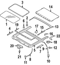 Foto de Cristal del Techo Corredizo Original para Subaru Legacy Subaru Outback Marca SUBARU Nmero de Parte 65430AG02A