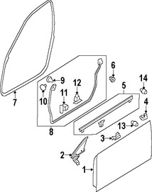 Foto de Protector contra Intemperie Cristal de Puerta Original para Subaru Legacy Subaru Outback Marca SUBARU Nmero de Parte 61280AG031