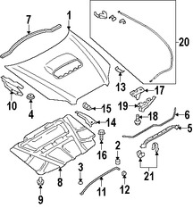 Foto de Panel de Cap Original para Subaru Legacy Subaru Outback Marca SUBARU Nmero de Parte 57229AG03A9P