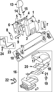 Foto de Cubierta del Mecanismo de Ajuste de Reclinacion de Asiento Original para Subaru Outback Subaru Legacy Subaru B9 Tribeca Subaru Tribeca Marca SUBARU Nmero de Parte 64115XA18AJC