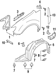 Foto de Guardafango Original para Subaru Tribeca Marca SUBARU N�mero de Parte 57110XA02A9P