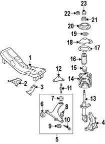 Foto de Soporte Brazo Control Suspension Original para Subaru B9 Tribeca Subaru Tribeca Subaru Legacy Marca SUBARU Nmero de Parte 20216AG09B