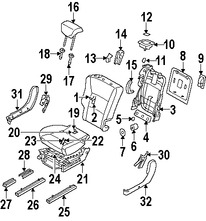 Foto de Respaldo de Asiento Original para Subaru B9 Tribeca 2007 Subaru Tribeca 2008 Marca SUBARU N�mero de Parte 64350XA16BMW