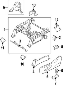 Foto de Cubierta de Riel de Asiento Original para Subaru B9 Tribeca Subaru Tribeca Marca SUBARU Nmero de Parte 64115XA13AMW