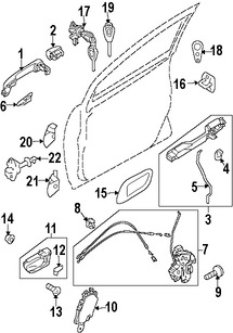 Foto de Manija interior de puerta Original para Subaru B9 Tribeca Subaru Tribeca Marca SUBARU Nmero de Parte 61051SA02BEU