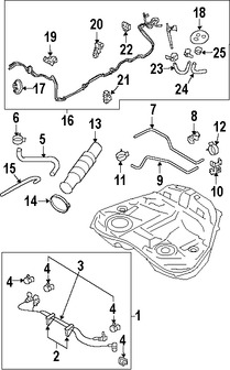 Foto de Lnea de Combustible Original para Subaru B9 Tribeca Subaru Tribeca Marca SUBARU Nmero de Parte 42074XA01B