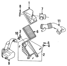 Foto de Aislante de la carcasa del filtro de aire Original para Subaru Impreza Subaru Legacy Subaru Outback Subaru Forester Subaru Baja Marca SUBARU N�mero de Parte 46060AC030