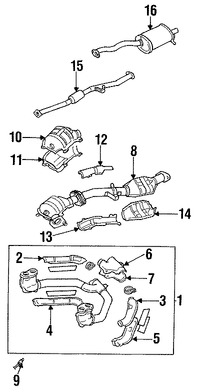 Foto de Protector de Calor Escape Original para Subaru Impreza Subaru Legacy Subaru Outback Subaru Forester Subaru Baja Marca SUBARU N�mero de Parte 44132AC530