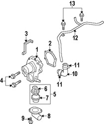 Foto de Tubo de Bypass de Refrigerante de Motor Original para Subaru Impreza Subaru Legacy Subaru Outback Subaru Forester Subaru Baja Marca SUBARU Nmero de Parte 14065AA240