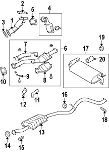 Foto de Tubo del escape Original para Subaru Impreza 2008 2009 2010 2011 Marca SUBARU Nmero de Parte 44370FG010