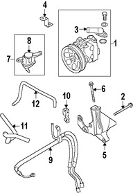 Foto de Bomba de Direccin Asistida Original para Subaru Impreza Subaru Forester Marca SUBARU Nmero de Parte 34430FG011