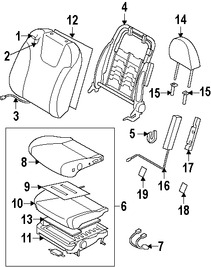 Foto de Bastidor de Asiento Original para Subaru Impreza Marca SUBARU Nmero de Parte 64100FG050