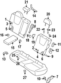Foto de Cobertor de bisagra de asiento Original para Subaru Impreza Subaru Forester Subaru XV Crosstrek Subaru Crosstrek Marca SUBARU N�mero de Parte 64315AG010JC