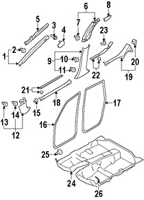 Foto de Clip de Panel de Moldura Pilar A Original para Subaru Marca SUBARU Nmero de Parte 909130146