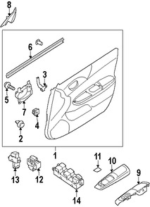 Foto de Bisel de Switch de Vidrio Electrico Original para Subaru Impreza 2008 2009 2010 Subaru Forester 2009 2010 Marca SUBARU N�mero de Parte 94266FG530