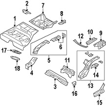 Foto de Travesano Plataforma de Piso Original para Subaru Impreza Subaru Forester Marca SUBARU Nmero de Parte 52140FG0209P