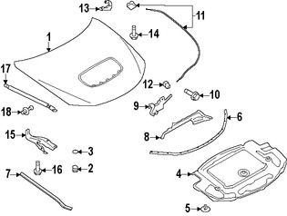 Foto de Bisagra del capo Original para Subaru Impreza Marca SUBARU N�mero de Parte 57260FG0009P