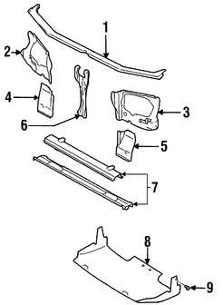 Foto de Guardasalpicaduras del soporte del radiador Original para Subaru Forester 1998 1999 2000 2001 2002 Marca SUBARU Nmero de Parte 56410FC000