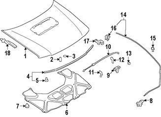 Foto de Sello del capo Original para Subaru Forester 1998 1999 2000 Marca SUBARU N�mero de Parte 57252FC000