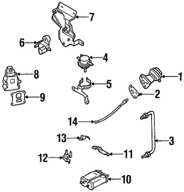 Foto de Switch de Control Vlvula EGR Original para Subaru Forester Subaru Legacy Subaru Outback Subaru Impreza Marca SUBARU Nmero de Parte 14774AA341