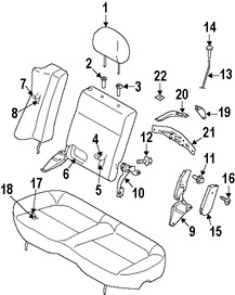 Foto de Cojin de Asiento Original para Subaru Forester 1998 1999 2000 Marca SUBARU Nmero de Parte 64320FC000