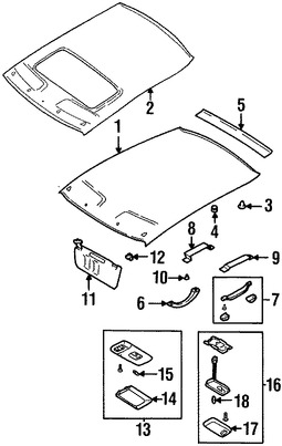 Foto de Luz de techo Original para Subaru Forester 1998 1999 2000 2001 2002 Marca SUBARU N�mero de Parte 84671GA011