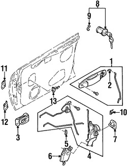 Foto de Conjunto de pestillo de puerta Original para Subaru Forester 1998 Marca SUBARU Nmero de Parte 62318FC020