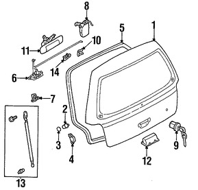 Foto de Motor Accionadro de Cerradura del Baul Original para Subaru Forester 1999 2000 1998 Marca SUBARU Nmero de Parte 60317FC100