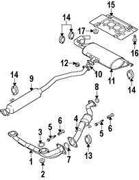 Foto de Tubo de Escape Original para Suzuki Grand Vitara 2006 2007 2008 Marca SUZUKI N�mero de Parte 1419066J00