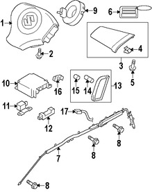 Foto de Sensor de impacto del Air Bag Original para Suzuki Grand Vitara 2006 2007 2008 Marca SUZUKI Nmero de Parte 3893065J20