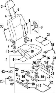 Foto de Almohadilla Calentadora de Asiento Original para Suzuki Grand Vitara 2006 2007 2008 2009 2010 2011 Marca SUZUKI Nmero de Parte 8517063J00