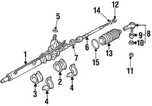 Foto de Buje de Montaje de Pin y Cremallera Original para Suzuki Aerio 2002 2003 2004 2005 2006 2007 Marca SUZUKI Nmero de Parte 4852654G00