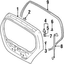 Foto de Soporte Elevaci�n Puerta Trasera Original para Suzuki Aerio 2002 2003 2004 2005 2006 2007 Marca SUZUKI N�mero de Parte 8185054G01