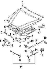 Foto de Sello del capo Original para Suzuki Verona 2004 2005 2006 Marca SUZUKI N�mero de Parte 7234186Z00
