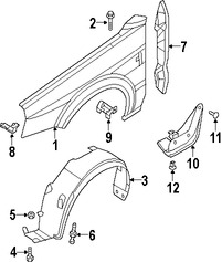 Foto de Guardafango Original para Suzuki Verona 2004 2005 2006 Marca SUZUKI Nmero de Parte 5760086Z00